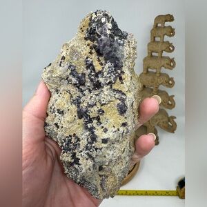 Fluorite and pyrite Specimen with Purple and Tan Hues